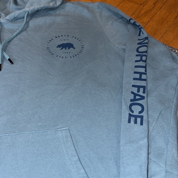 The North Face Teal Long Sleeve Pullover Drawstring Hoodie LG - Picture 4 of 16